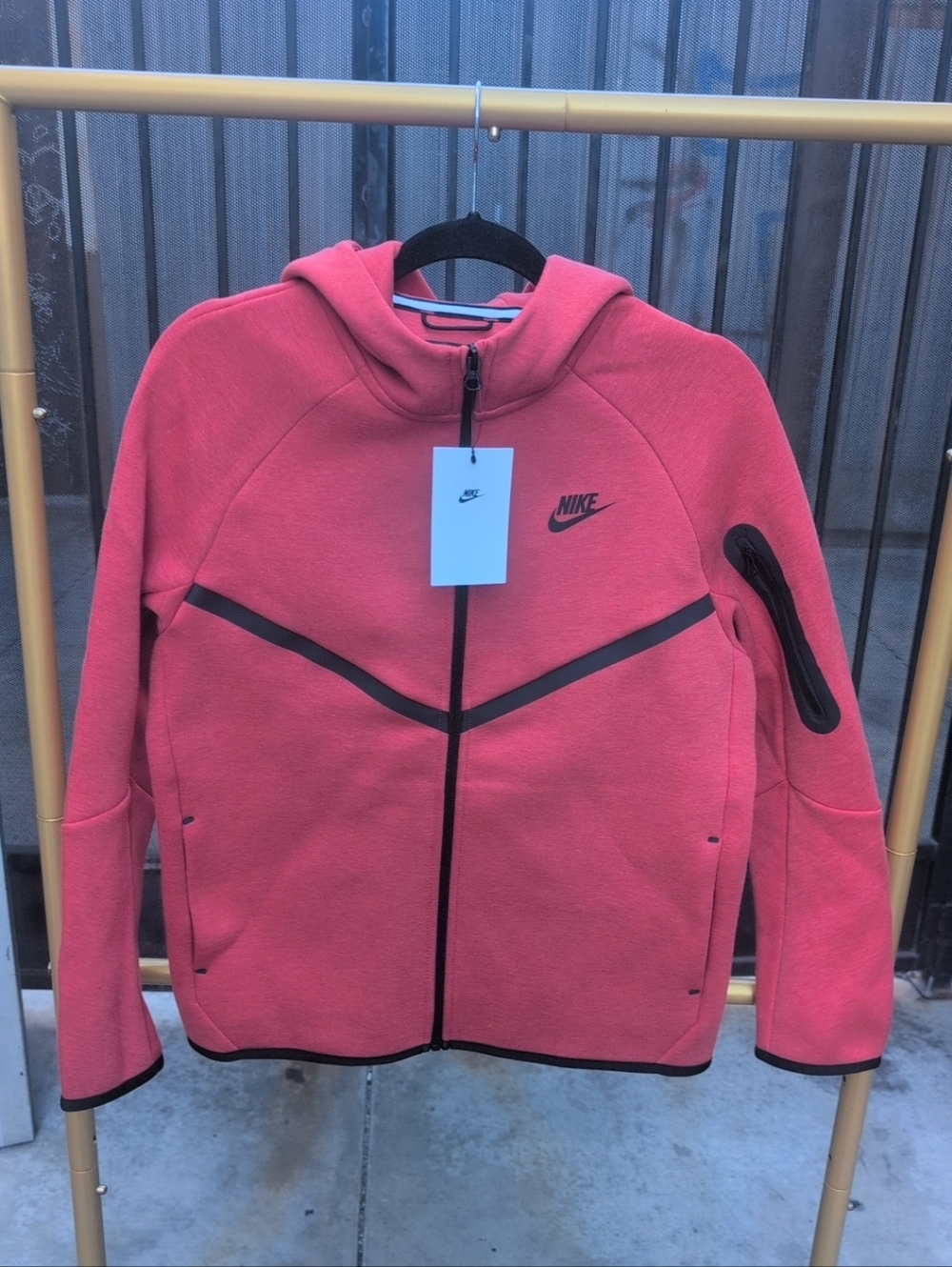 Kids' Red Nike Tech  Hooded Zip Jacket Size XL